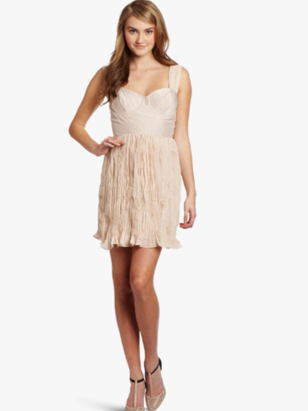 NEW WITH TAGS BB Dakota Women's Abella Dress, Froth Beige, 6